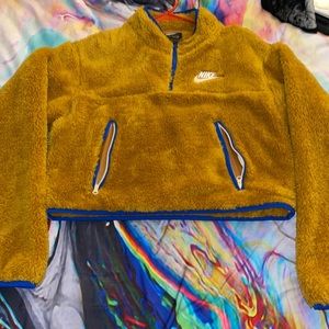 Gold crop Nike half-zip